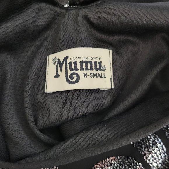 SHOW ME YOUR MUMU gomez  sequin mini dress silver Sz XS - Picture 8 of 9